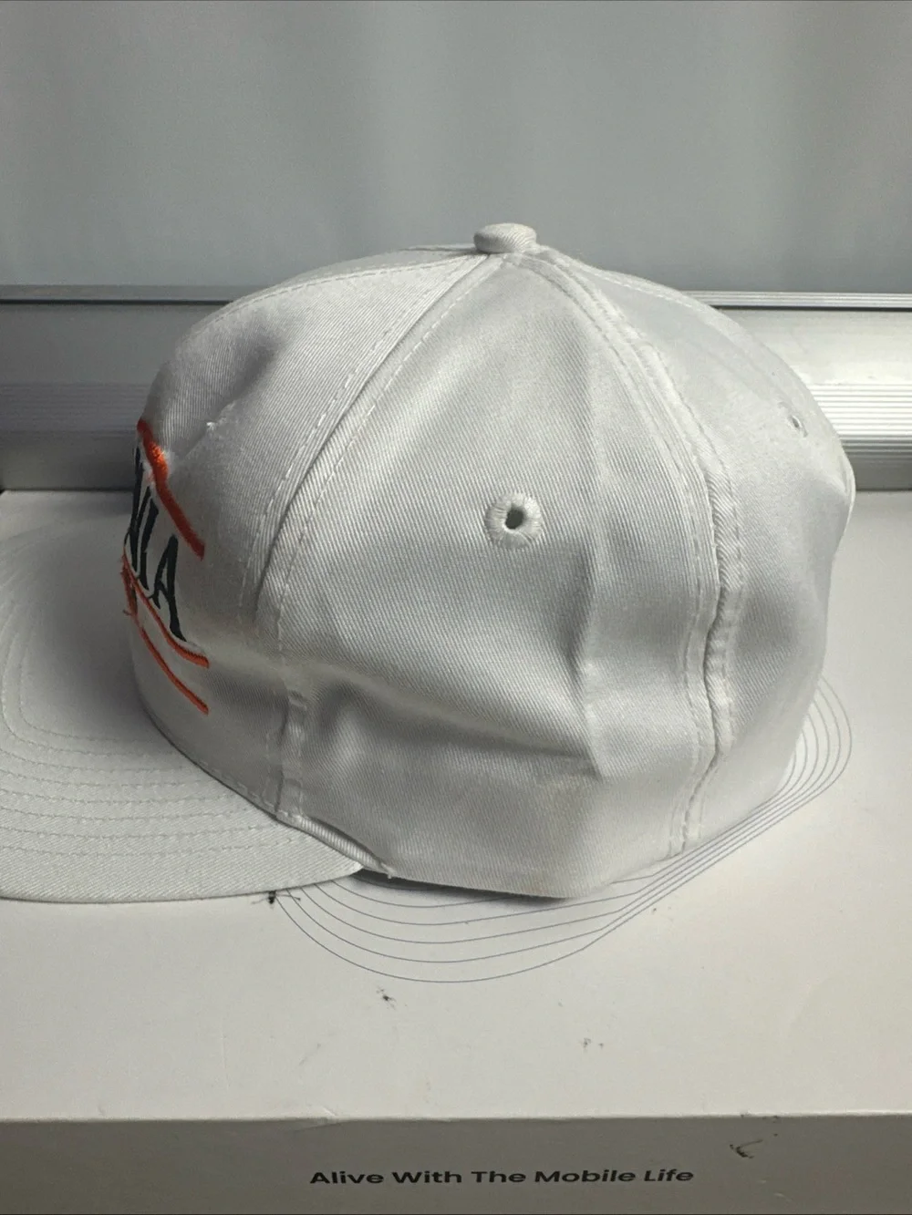 Vintage Virginia Soccer White Snapback Hat with Orange Accent